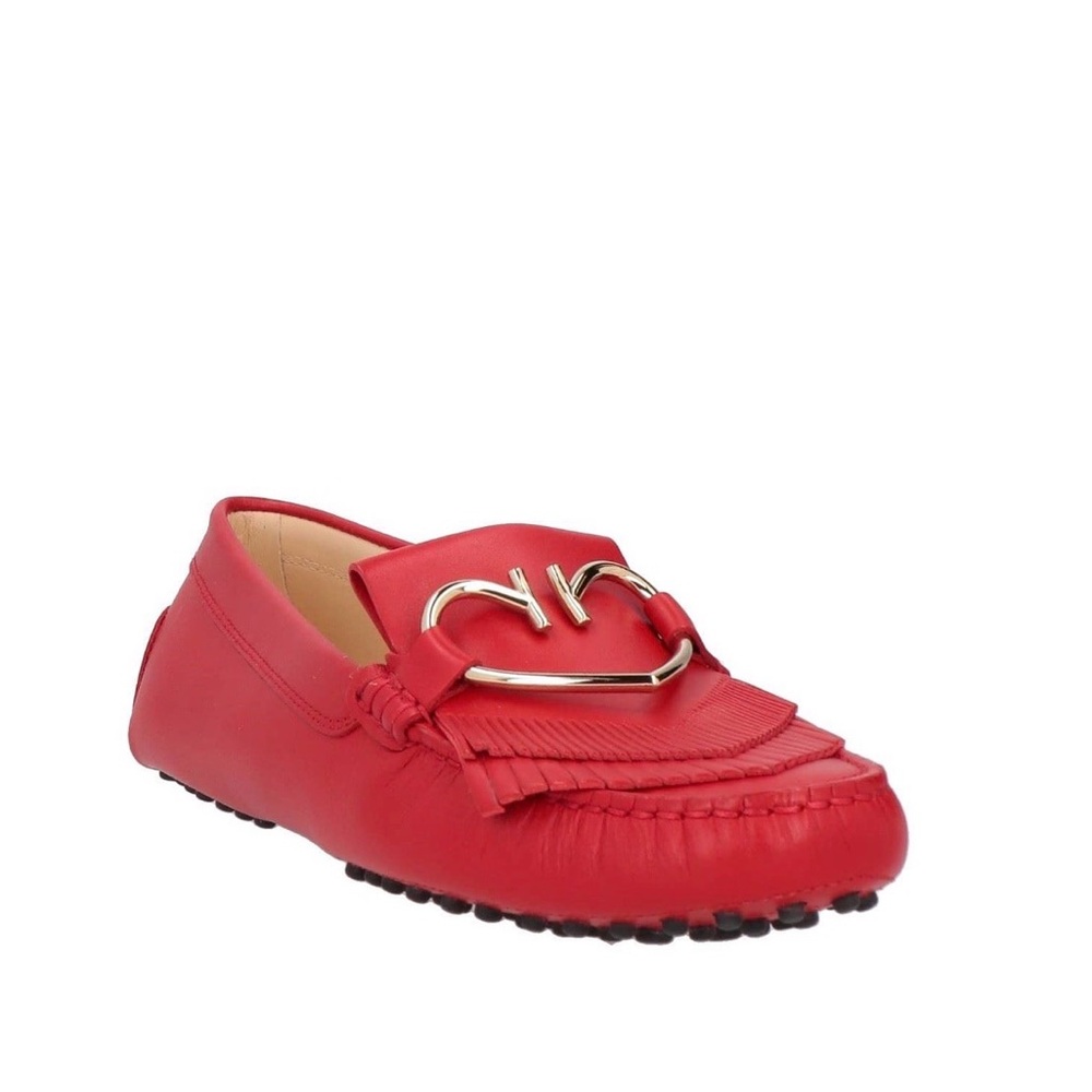 TOD’S Womens leather red moccasins loafers